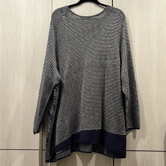 Nic+Zoe‎ | Blue & Grey Textured Zebra Sweater | Plus Size (Est. 3X) - Picture 5 of 12